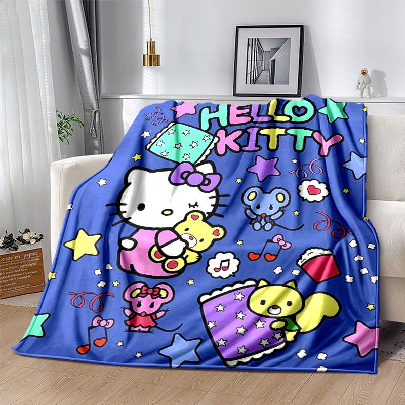 1pc Hello Kitty and Friends Blanket Soft Warm Bedding Throw Coverlet for Room Decor, Living Room, Travel, Camping, Car Blankets, Beach, Office Naps, G