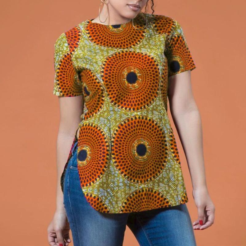 VONDA Summer Women Short Sleeve Print Casual Loose T-shirts Tops