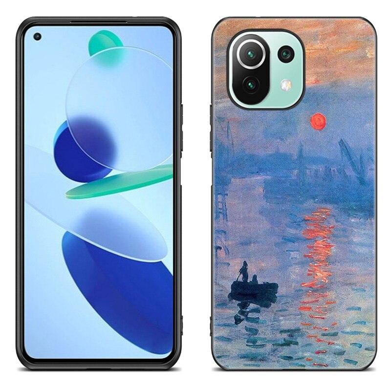 Чехол для телефона Claude Monet для Xiaomi Mi 11 Lite NE 11i 10T 11T Pro A2 A3 Lite POCO F3 M3 M4 C31 X3 Pro NFC GT черный чехол