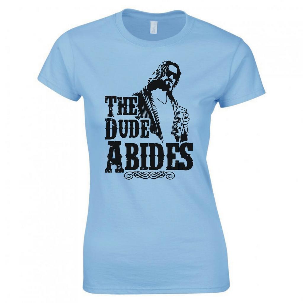 Inspired By The Big Lebowski The Dude Abides Ladies Skinny Fit Tshirt