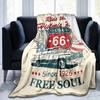 1PC Highway 66 pattern blanket, all season lightweight home office outdoor nap multifunctional blanket