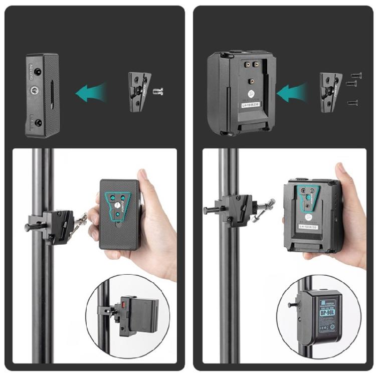 Черная пластина-адаптер V-Lock для подключения аккумулятора к аксессуарам камеры, легкая для переноски