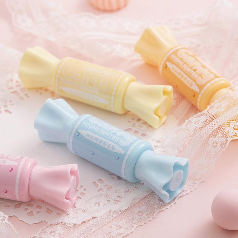 6 шт. мини-конфеты в форме цвета, маркер-маркер, двухсторонний жирный тонкий флуоресцентный лайнер для рисования