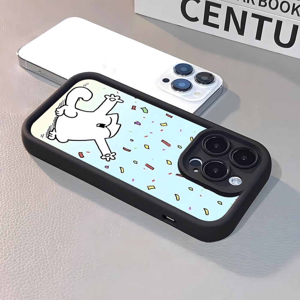 Чехол для телефона S-SIMONSE-C-CAT Для IPhone 17 Air 16 E 15 14 Plus 13 12 11 Pro Max Силиконовый Мягкий Чехол