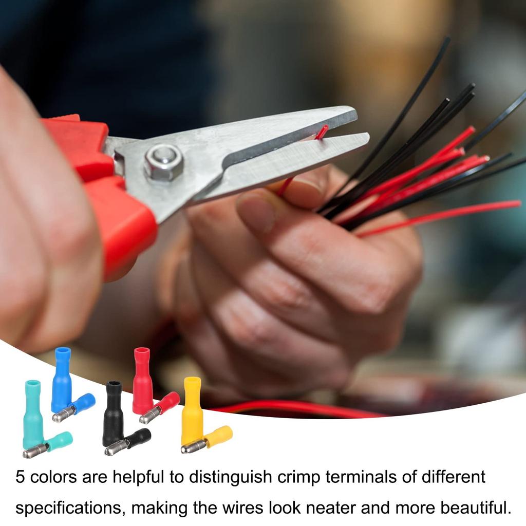 100 Pcs Electrical Connectors, Wire Connectors Insulated Male Female Electrical Terminals & Kits Butt Connectors 0.5-6.0mm² Waterproof