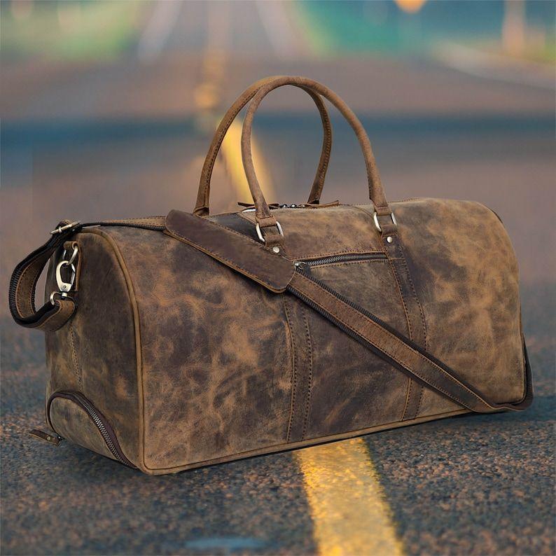 Кожаная дорожная дорожная сумка на тележке для мужчин и женщин, 24-дюймовая дорожная сумка для путешествий на ночь и выходных, дорожная сумка для спортзала с колесиками для удобной переноски