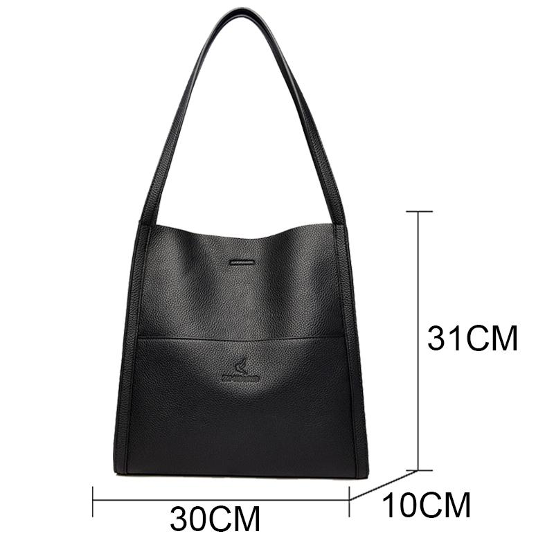 Trend Women Simple Bag Female Luxury Shoulder Bags Lady New Soft Leather Designer Tote Bucket Branded Large Handbag Purses
