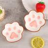 1Pc Cute Cat'S Paw Taste Dish Ceramic Cartoon Dessert Plate Soy Fruit Sauce Dish Seasoning Bowl Household Dip Dishes Bowl