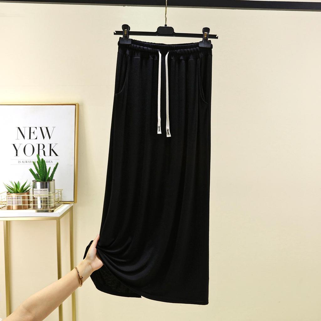 Женская миди-юбка А-силуэта на резинке - Модал, карман, кэжуал, свободный крой для весны/лета