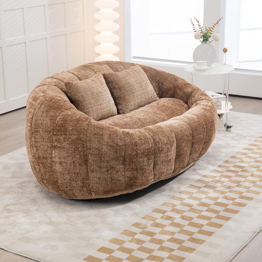 Bean Bag Sofa Lazy Durable Comfort Lounger High Back Chair for Adults and Children, Indoor & Outdoor, Accent Floor Soft Lounge Chair (Coffee Chenille)