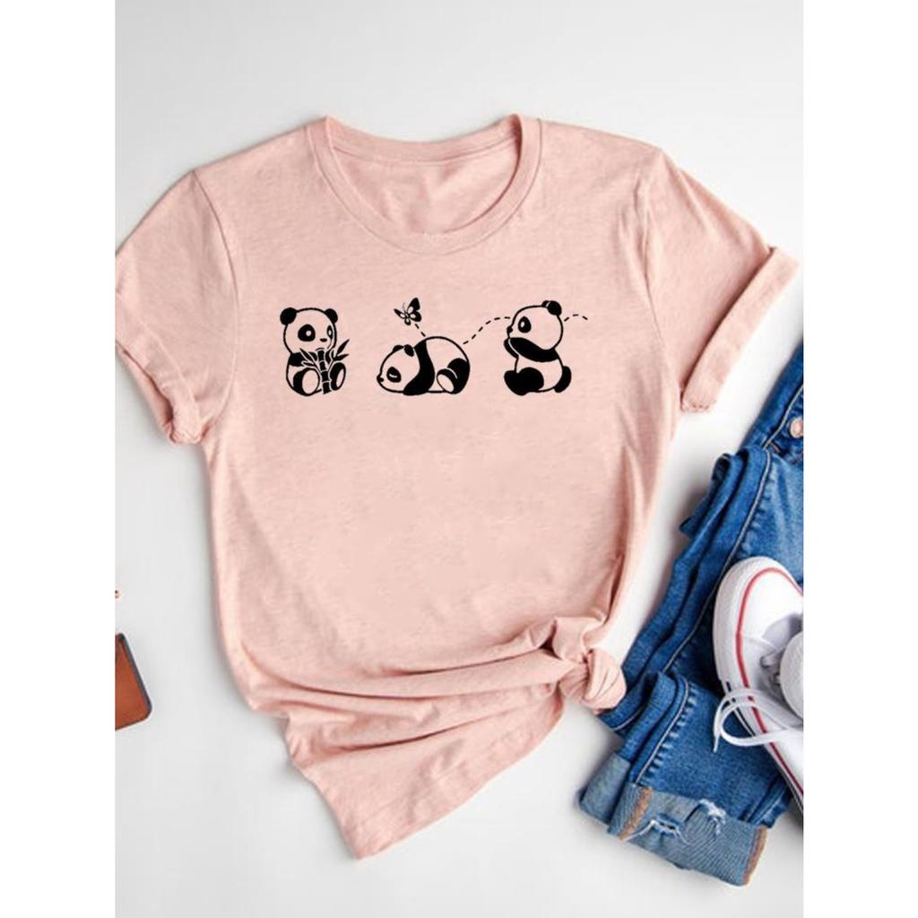 Watercolor Love Heart Sweet Fashion Short Sleeve Print T Shirt Tee Basic Clothing Summer Top Graphic T-shirt Women Clothes