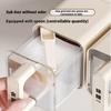 DIY Kitchen Seasoning Storage Box Spice Seasoning Jar with Spoon Wall Mounted Seal Moisture-proof Clear Seasoning Box Sets
