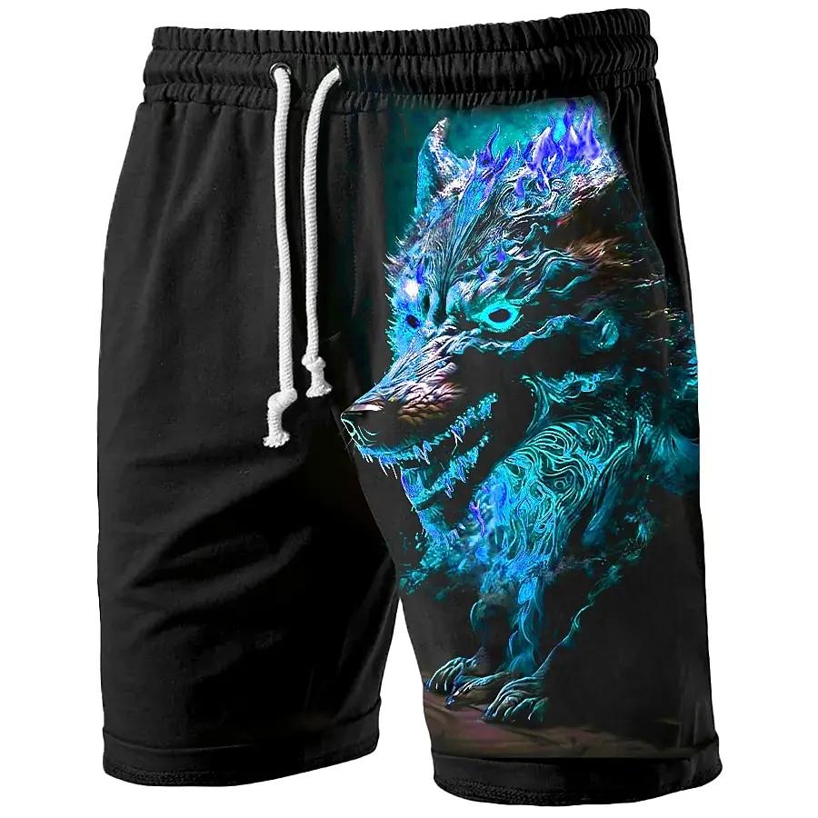 Wolf Boxing Shorts Pants 3D Print Fighting Training Unisex Men Women Quick Dry Fitness Gym Sport Workout Casual Streetwear