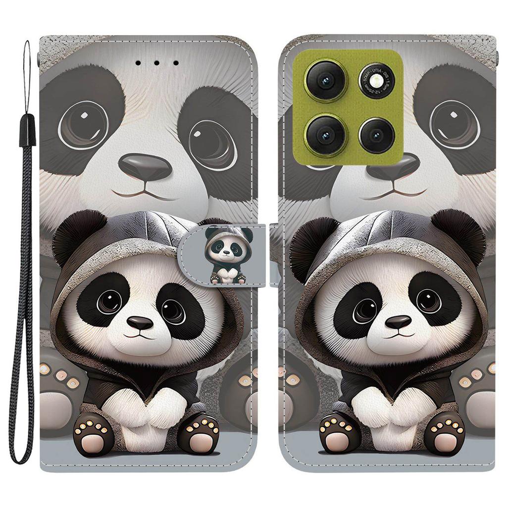 For Motorola Moto G86 5G Wallet Case Pattern Printing Leather Stand Phone Cover with Strap