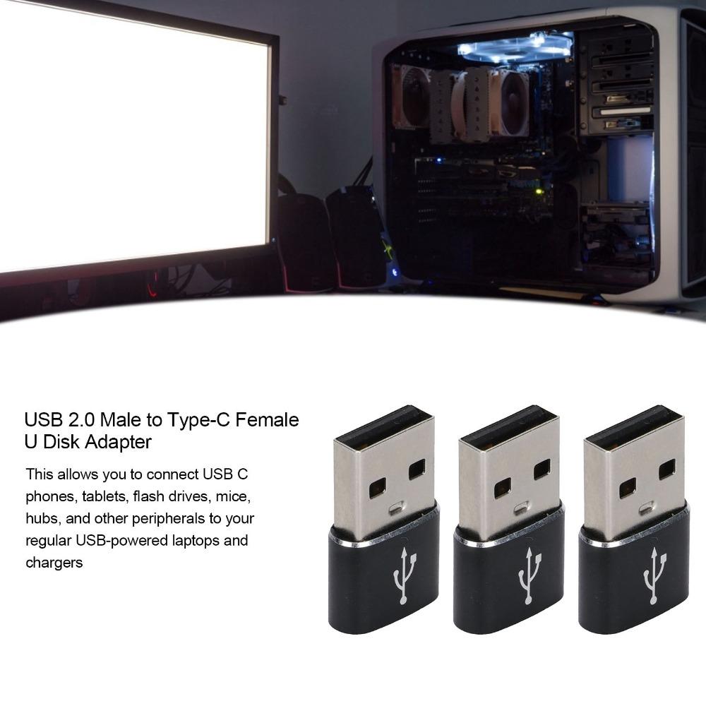 3PCS U Disk Adapter USB to TypeC Adapter USB C Female to USB Male Adapter  Computer Use