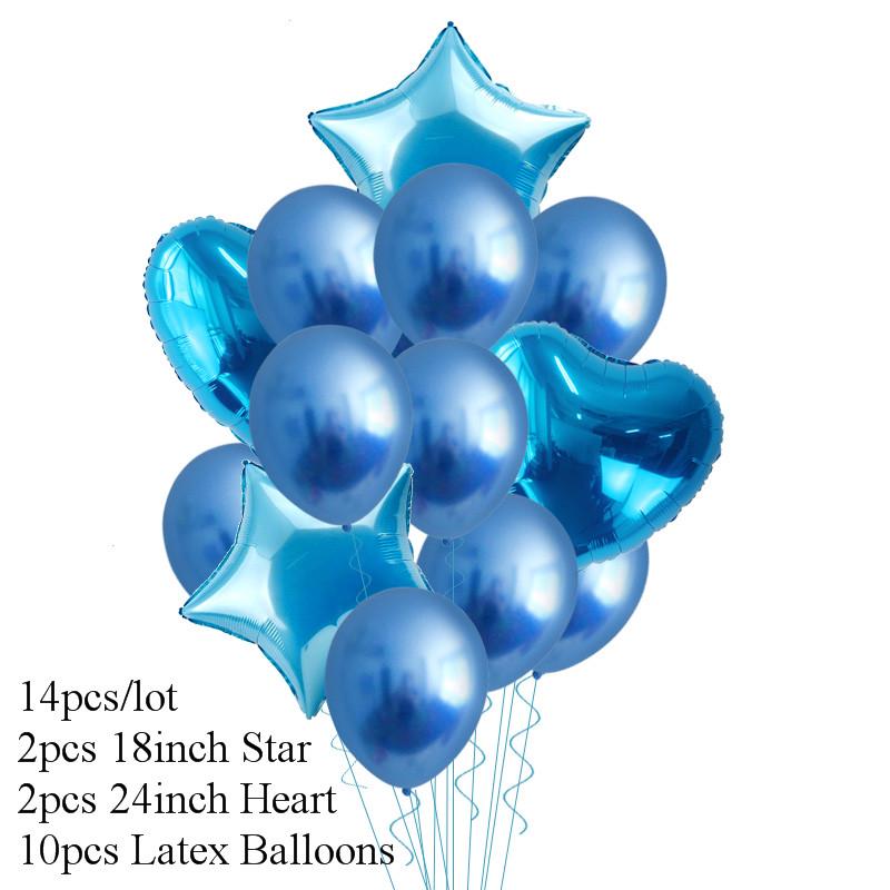 14/20 шт. Мульти конфетти Сердце Звезда Фольгированные шары Baby Shower С Днем Рождения Вечеринка Гелиевые шары Свадебные Годовщины Декор Globos