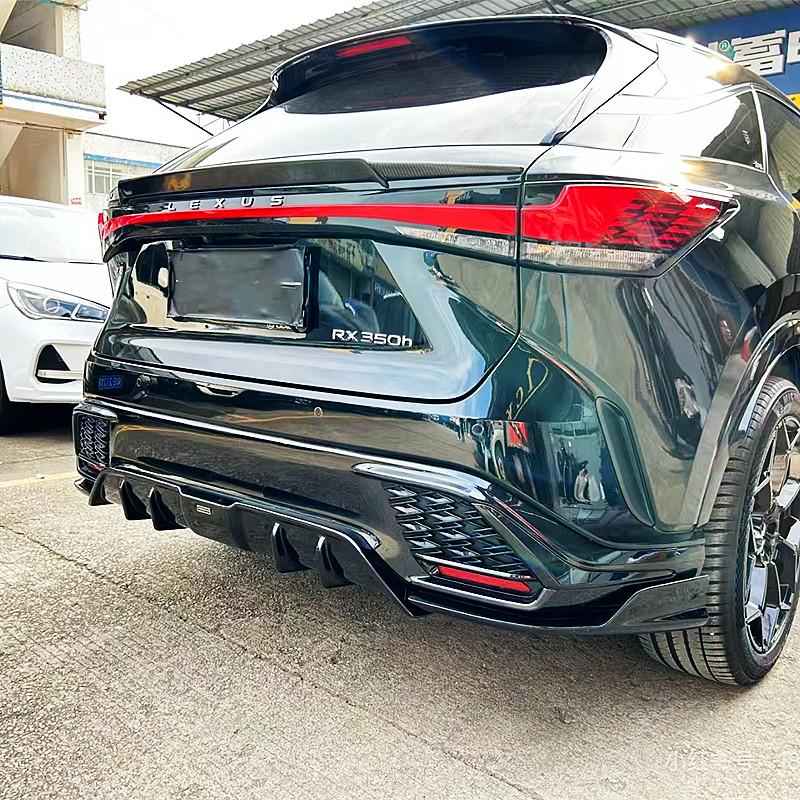 Для Lexus RX350H RX500H 2023-2025 Черный Спойлер Задней Крыши Багажника с Видом под Карбон, Центральные Крылья, Тюнинг, Комплект Обвеса, Аксессуары, Запчасти