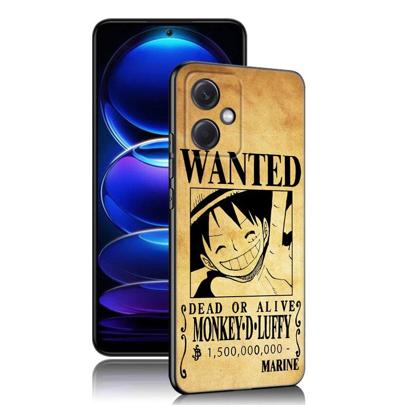 Аниме One Piece Luffy черный силиконовый чехол для телефона Xiaomi Redmi Note 10 11 11S 12 13 4G 8 9 11T Pro 5G Plus 8T 9S 10S 12S