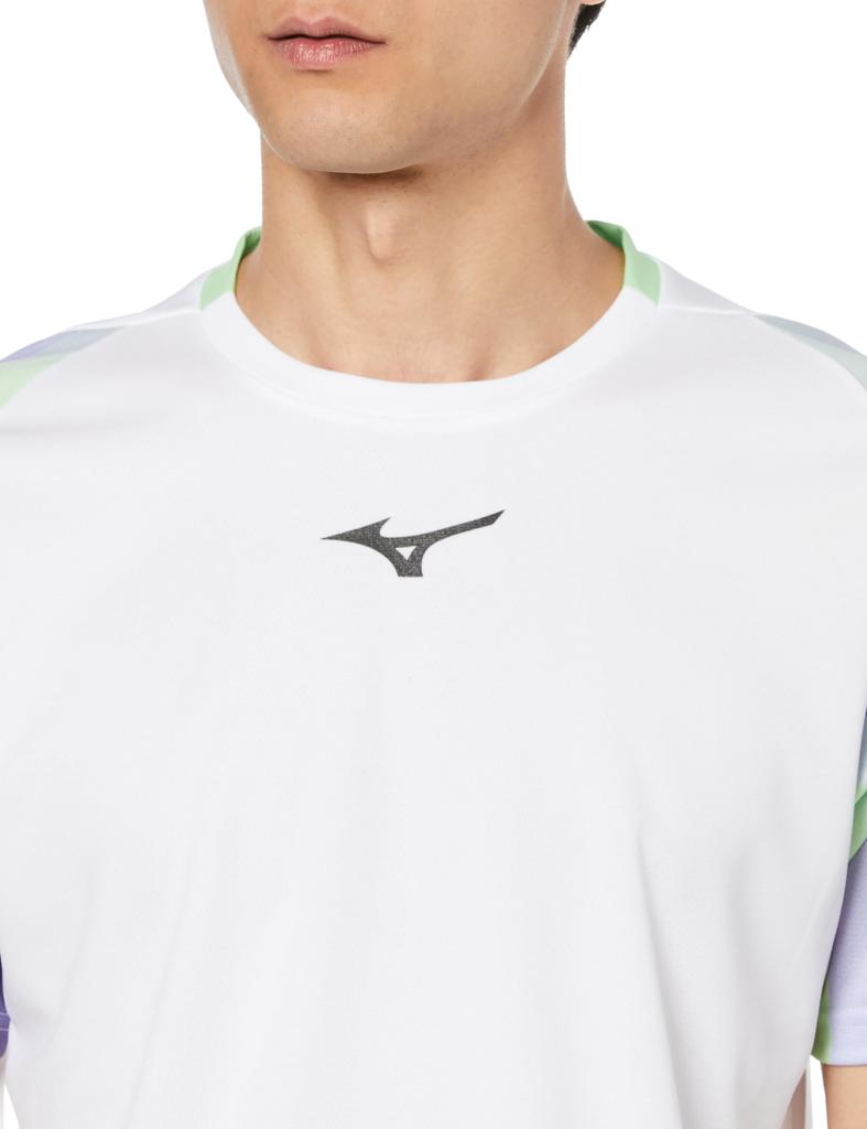 Теннисная одежда Игровая рубашка Впитывающая пот Быстросохнущая Легко двигаться Мягкая теннисная одежда 62JAA501 Белый 2XL [Mizuno]