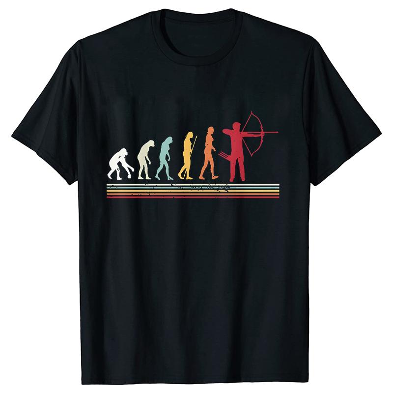 Archer Archery Evolution T-shirt for Unisex Summer Hunting Bow Arrows Archer Funny Graphic Tops Oversized Clothing Streetwear