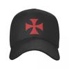 Punk Unisex Knights Templar Cross Baseball Cap Adult Medieval Crusader Adjustable Dad Hat Women Unisex Sun Protection Snapback Caps