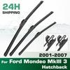 For Ford Mondeo Mk3 Hatchback 2001-2007 2002 Wiper Front & Rear Wiper Blades Windshield Windscreen Window Brushes 22"+20"+19