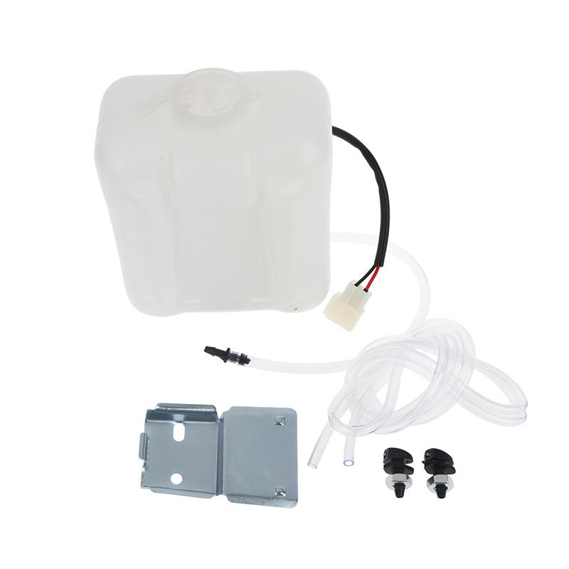 Car Windshield Washer Reservoir Tank Universal 2Pin with 12V Pump Hose Jet for Superior Glass Spray Cleaning Ease
