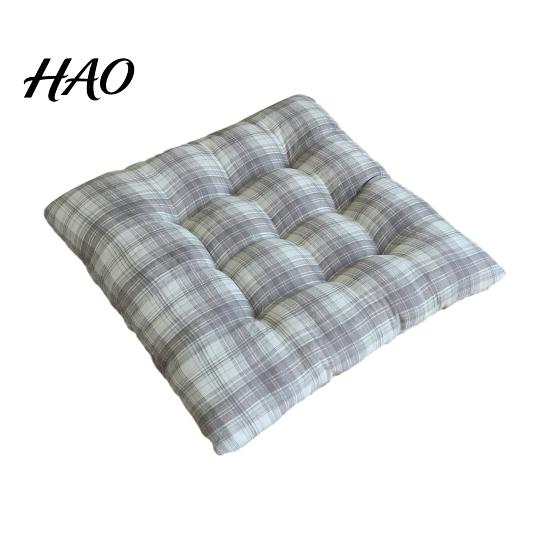 Comfortable Office Chair Pad Plaid Cushion with Ties, Soft Cozy Dining Pad, 16 Dormitory Student Seat x Inch Non-slip for Home Chair, Breathable