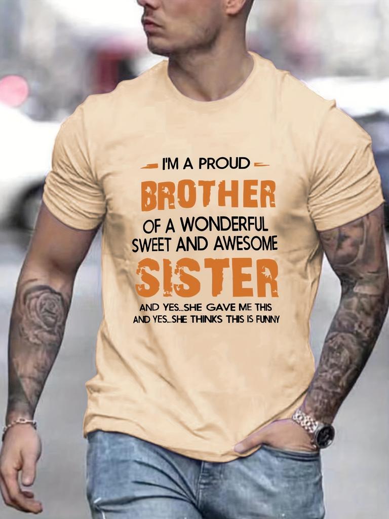 Мужская футболка "BROTHER SISTER", футболка с круглым вырезом, повседневная одежда, весна и лето