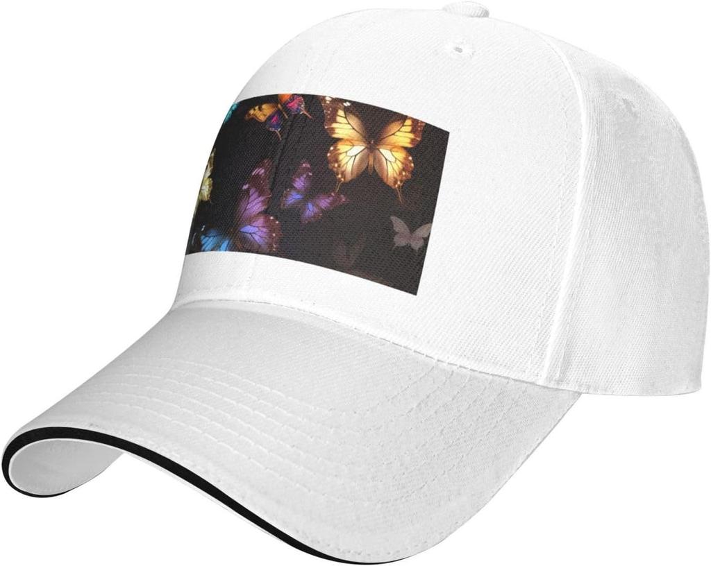Luminous Butterflies Baseball Cap Polyester Print Adjustable Dad Hat Casual Summer