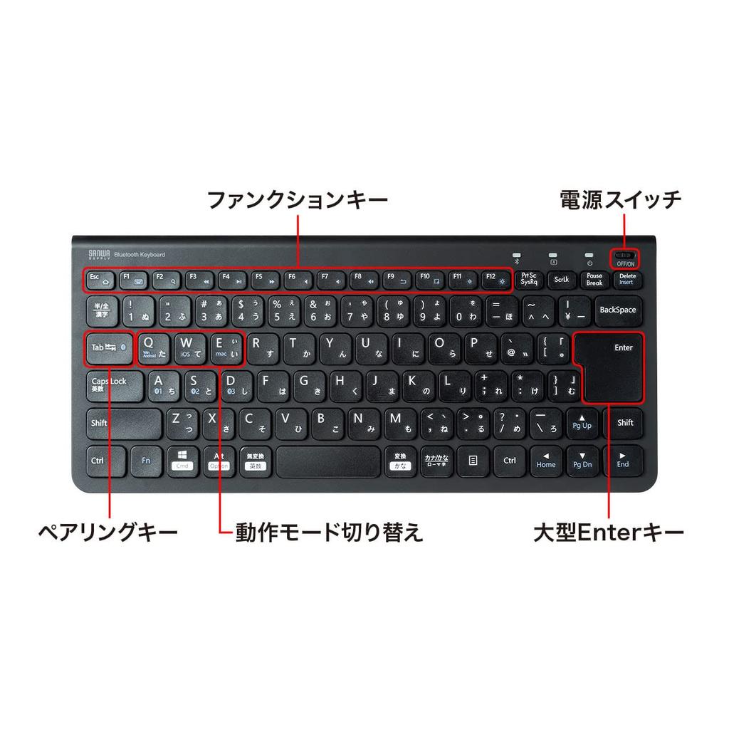 Sanwa Supply Bluetooth Slim Keyboard (Black) SKB-BT32BK