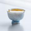 Crystalline Glaze Ice Crystal Blue Flower Mouth Cup Master Cup Teacup Single Cup Ceramic Tea Drinking Cup Kung Fu Tea Cup