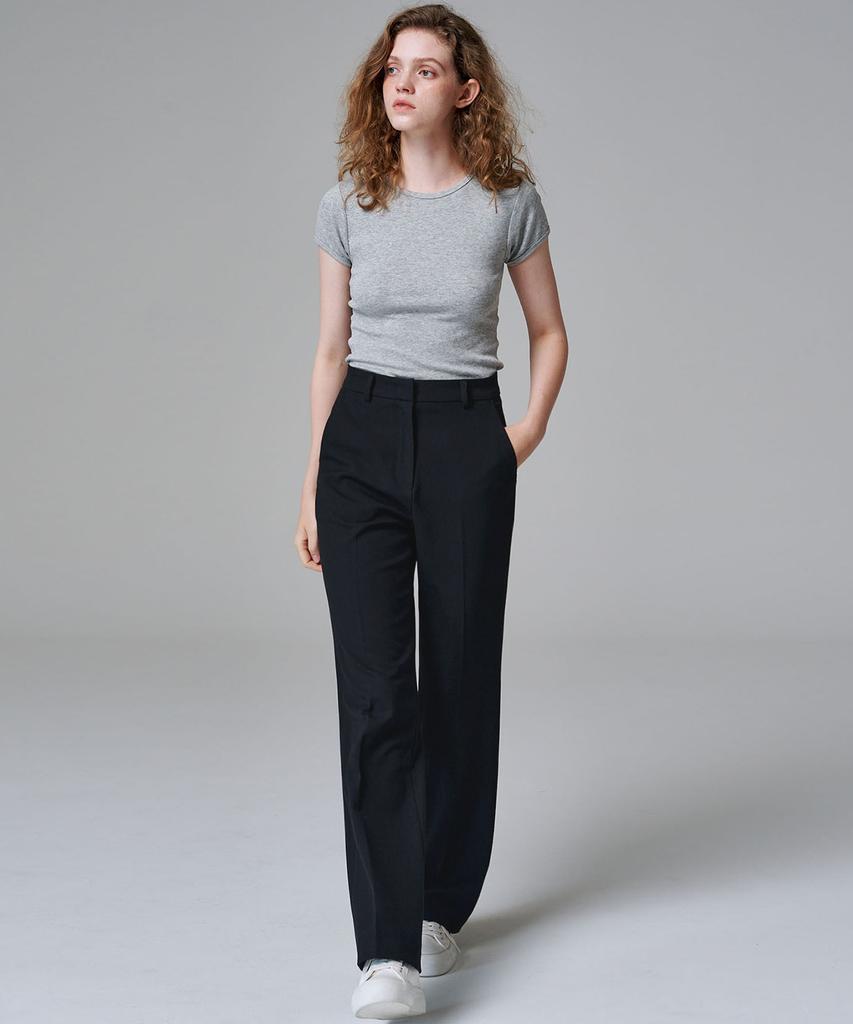 MALOUPE 2115 Stretch Semi-Wide Pants (Black)