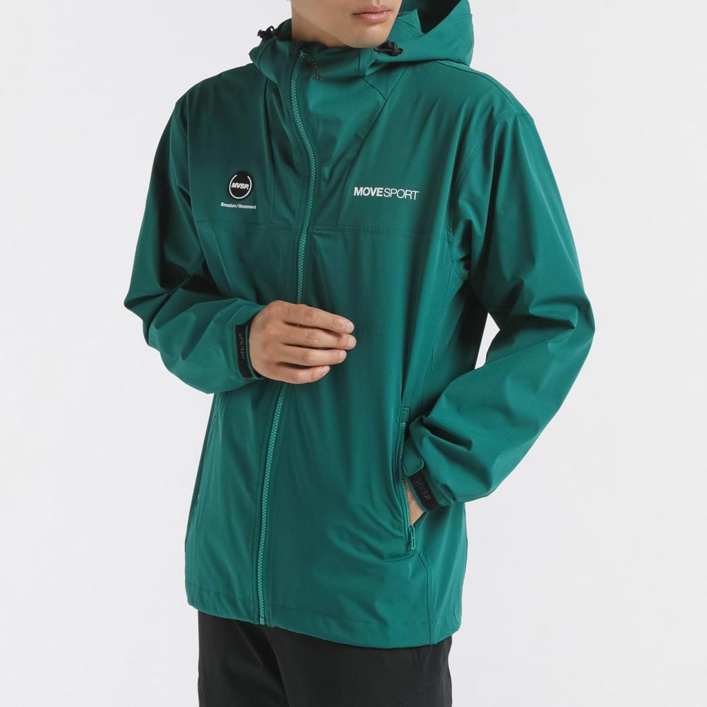 Джерси Descente 4WAY Стрейч Нейлон Худи на молнии Водоотталкивающее Тренировочное Беговое Зеленое 4L [Move Sports]