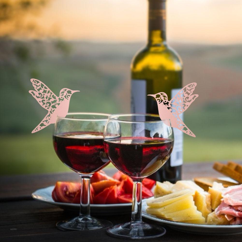 50 шт. Маленькие птичьи формы свадебные полые именные карточки для украшения стола с бокалами для вина