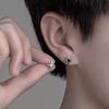 Unisex Stainless Steel Vintage Gothic Punk Cubic Zircon Stud Earrings for Men Women Hypoallergenic Surgical Steel Jewelry Gifts