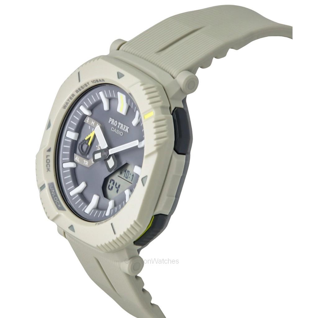 Casio Pro Trek аналоговый цифровой смартфон Link с ремешком из смолы, серым циферблатом, прочные солнечные часы PRJ-B001-7 100M мужские часы