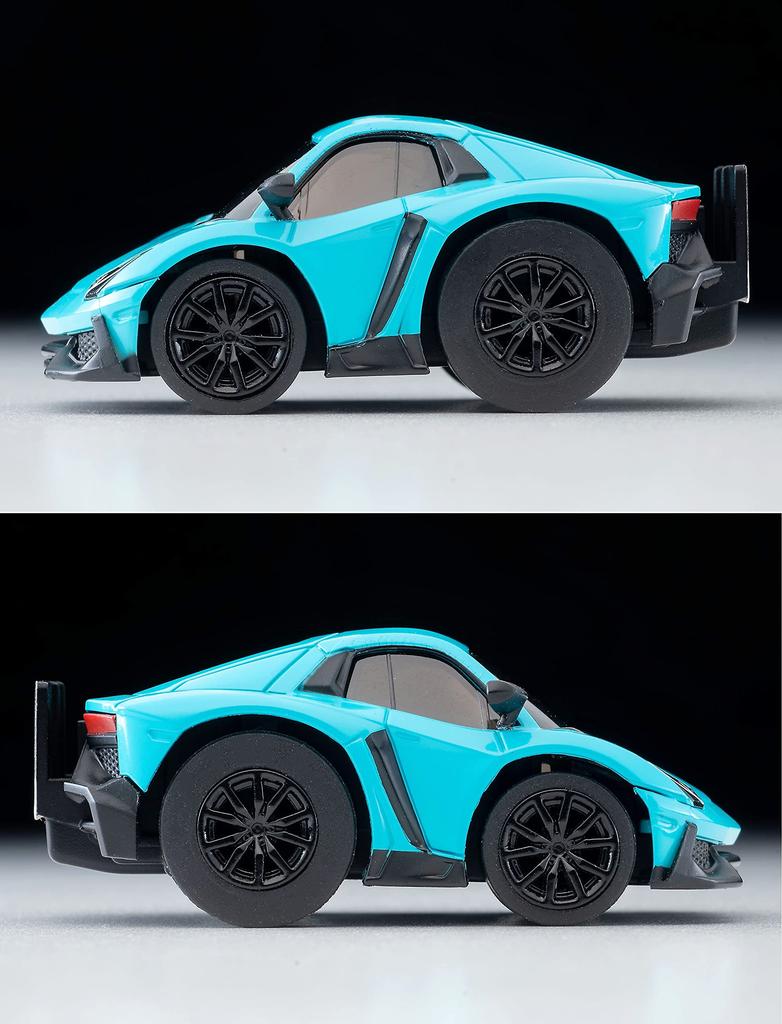 TOMYTEC zero Lamborghini Aventador Anniversario Light Blue Choro-Q Z-75c 50° (Finished Product)