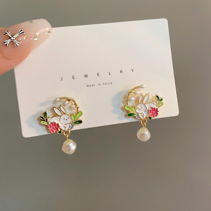 Китайские шикарные серьги с кисточками из бамбука и панды с жемчугом для женщин и девочек, милые асимметричные серьги-капли с кактусом в горшке, ювелирные изделия, подарки