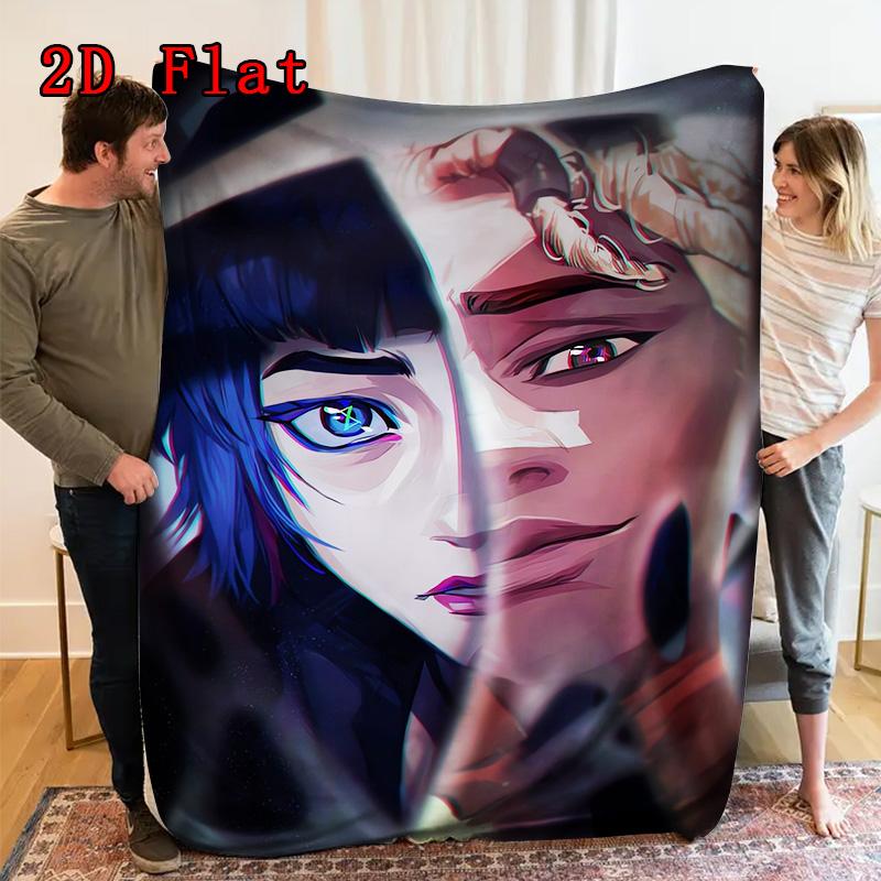 Arcane 2D Flat Pattern Flannel Blanket High quality All Seasons Warmth and Comfort Perfect for Christmas Gifts.SMT0917052