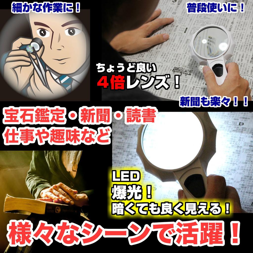 Phoenix Hand Magnifier [4x Magnification] Ideal for Work, Newspapers, and Reading  2 Brightness Adjustable Settings  LED Light Included 45-Day