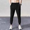 Men Sweatpants Mid-rise Elastic Waist Adjustable Drawstring Sport Pants with Pockets Solid Color Casual Trousers Daily Wear