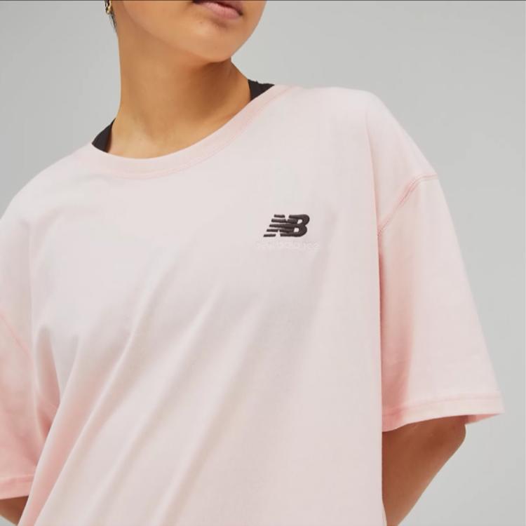 New Balance Knitted Fabric Top T Shirt Unisex Pink UT21503-PIE