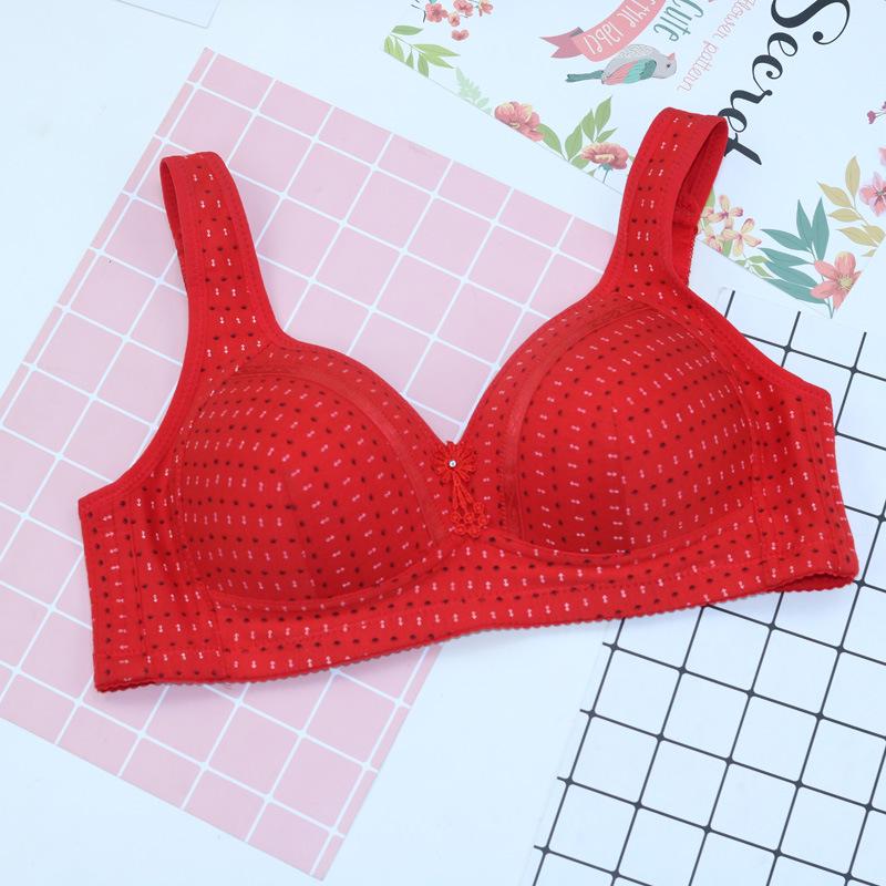 New Bra Cotton Bowl Thin Vest Type Adjustment Large Size Vest Type Large Cup Underwear Without Steel Ring