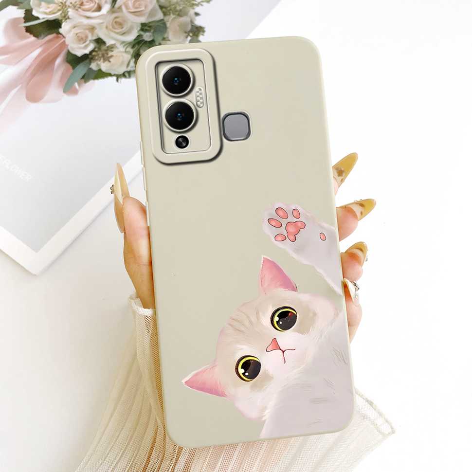 Casing For Infinix Hot 12 Play Cover X6816C X6816 Silicone Cat Dragon Pattern Case For Infinix Hot12 Hot 12 Play Shell Covers