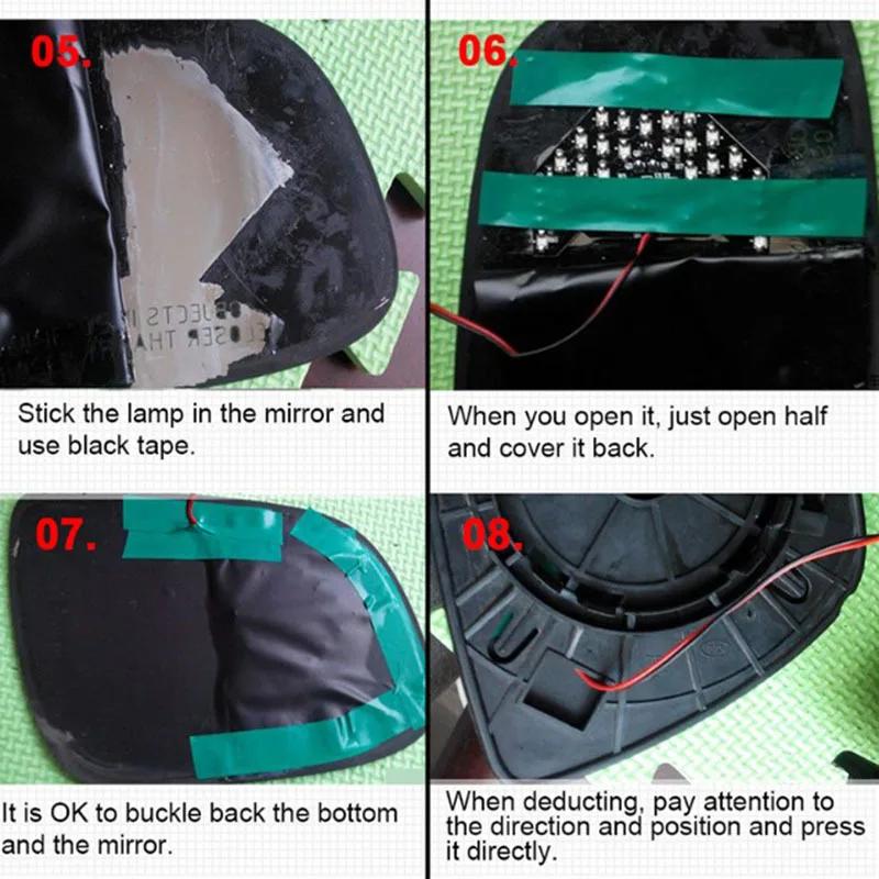 2 шт. Автомобильный зеркальный указатель поворота, светодиодный указатель поворота для заднего вида, левая и правая стрелка, 12 В, автомобильные аксессуары