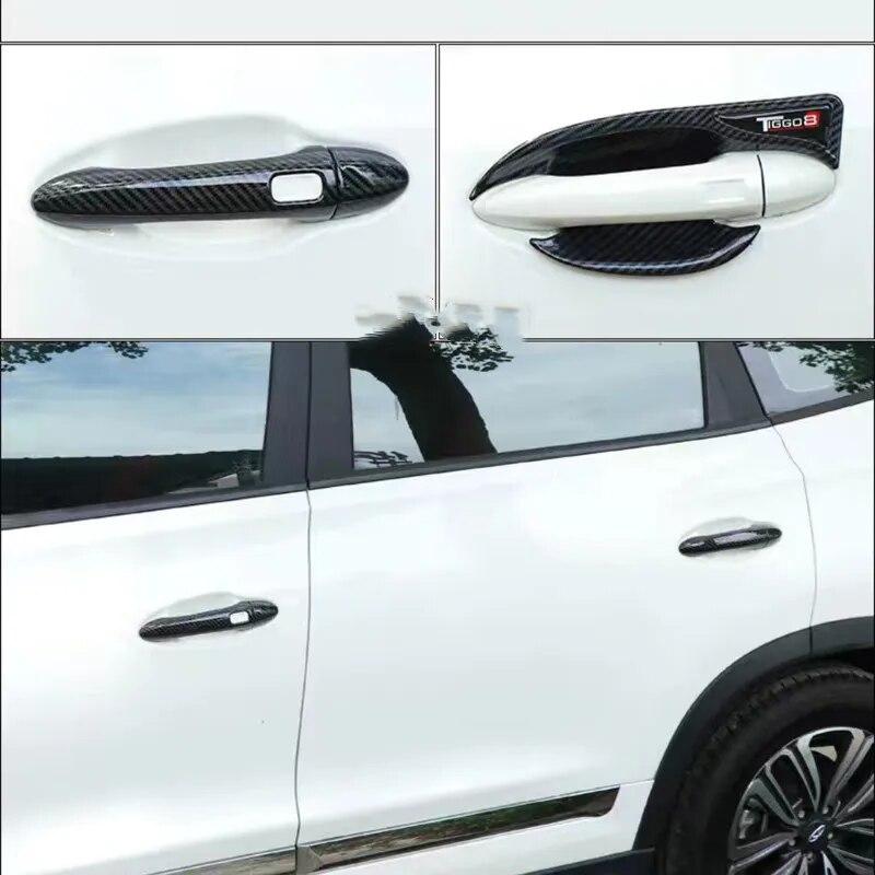 Аксессуары для Chery Tiggo 8 Pro Max 2022, крышка ручки, дверная чаша, устойчивая к царапинам наклейка, автомобильный ABS карбон, внешний стиль
