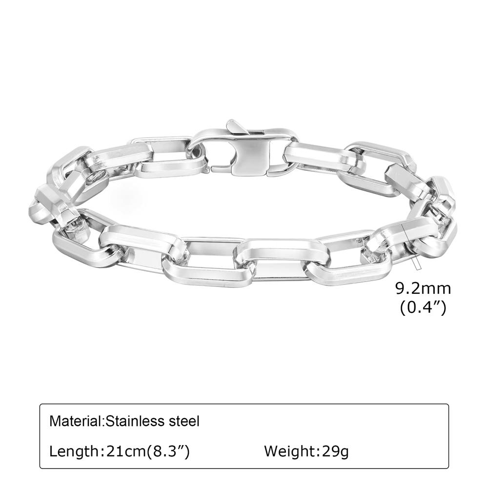 Hip Hop Trendy Punk Vintage Handmade Link Chain 316L Pvd Waterproof Stainless Steel Fashion Jewelry Bracelet for Men