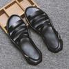 2024 Summer Holiday Shoes Mens Sandals Non-slip Flat Brand Male Summer Shoes Black