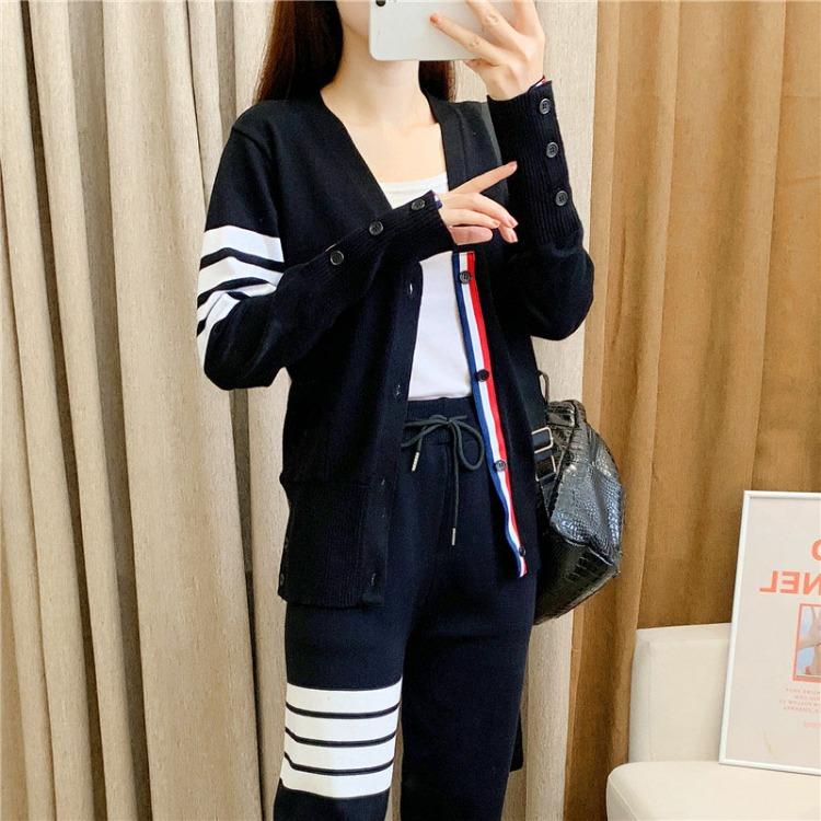 Весенне-осенний женский вязаный кардиган, свитер, короткая куртка с v-образным воротником, новая сезонная верхняя одежда